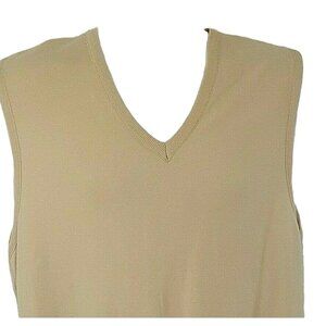 Glengarry Vintage 60s Mens Sweater Vest Large Knit V Neckline Beige Sleeveless